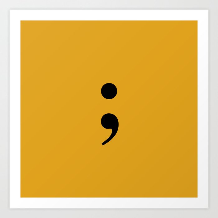 Semicolon mustard Art Print