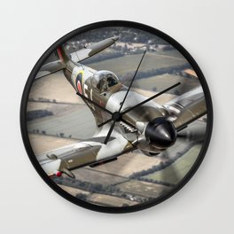 Vickers Armstrong Spitfire FR XIV Wall Clock | Aviation, Combat, Vintage, Dogfight, Photo, Biplane, Spitfire, Historical, Veteran, Vickers 