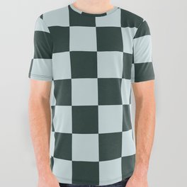 Checker Pattern in Pine Grove Blue + Wan Blue Colors (xii 2021) All Over Graphic Tee