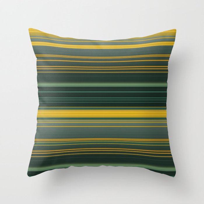Emerald Green Gold Stripes Throw Pillow by Sheila Wenzel Ganny Society6