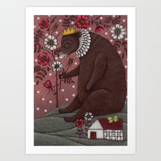 Snow-White and Rose-Red (2) Art Print