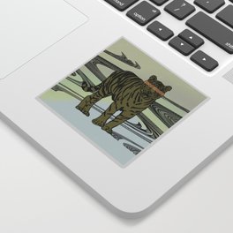 Graphic Tiger Glitch Sticker