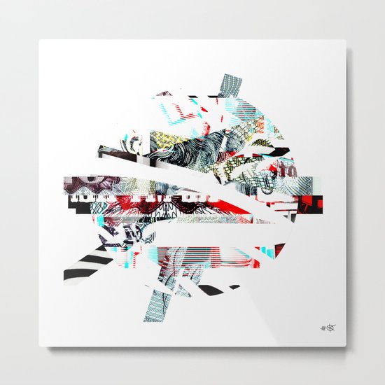 White Strip Metal Print