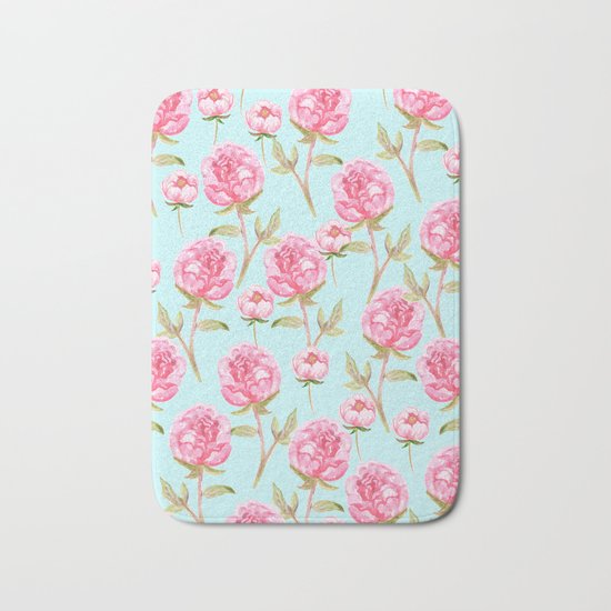Pink Peonies Bath Mat