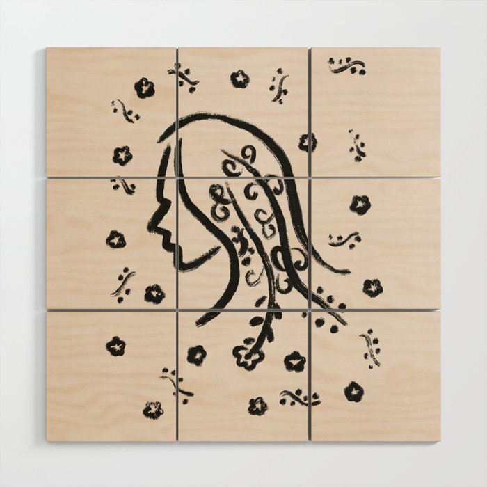 Virgo zodiac drawing Wood Wall Art