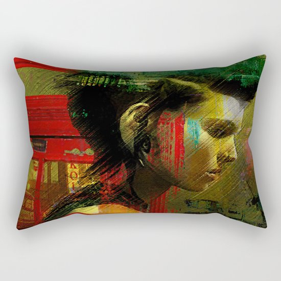 Under a British rain Rectangular Pillow