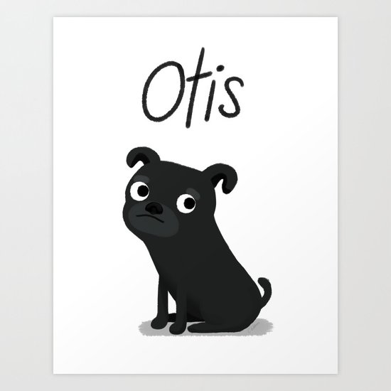 Custom "Otis" Pug Art Print