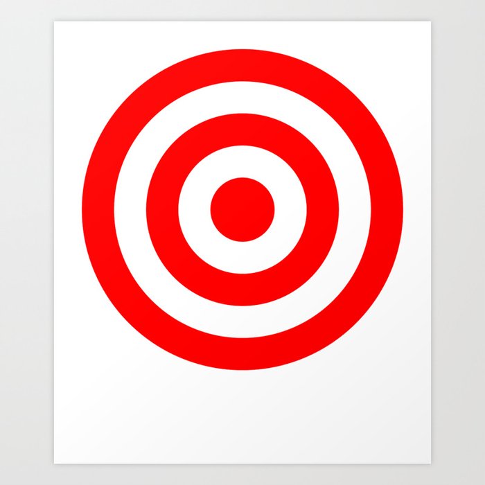 Bullseye Target Red & White Shooting Rings Art Print