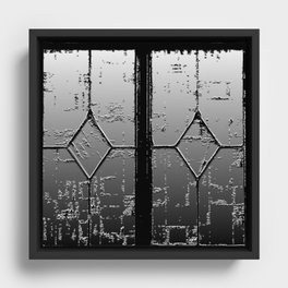 Door in the window - mirror Framed Canvas