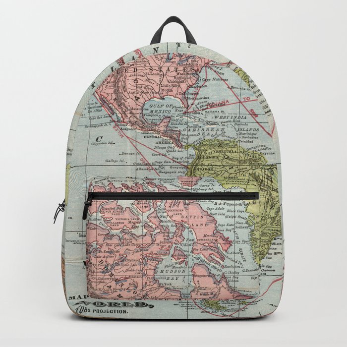 Vintage Map of The World (1889) Backpack