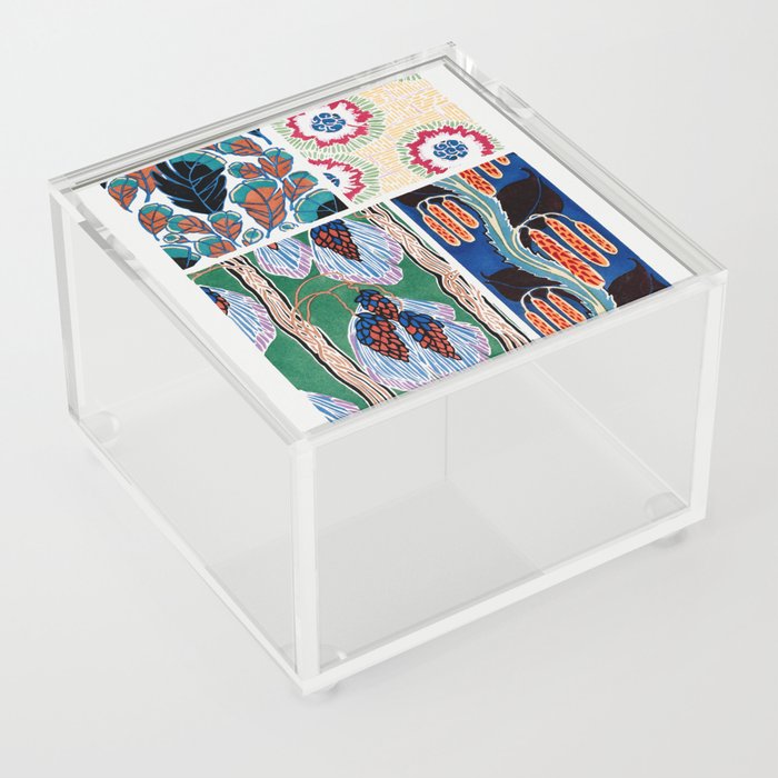 Seguy. Floral colorful background, vintage art deco & art nouveau background, plate no. 14 (Reproduction)  Acrylic Box