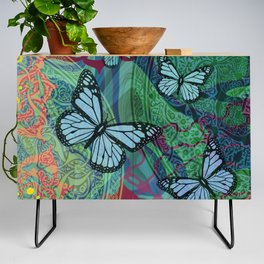 Mandala Butterfly marbled watercolor Graphic Credenza