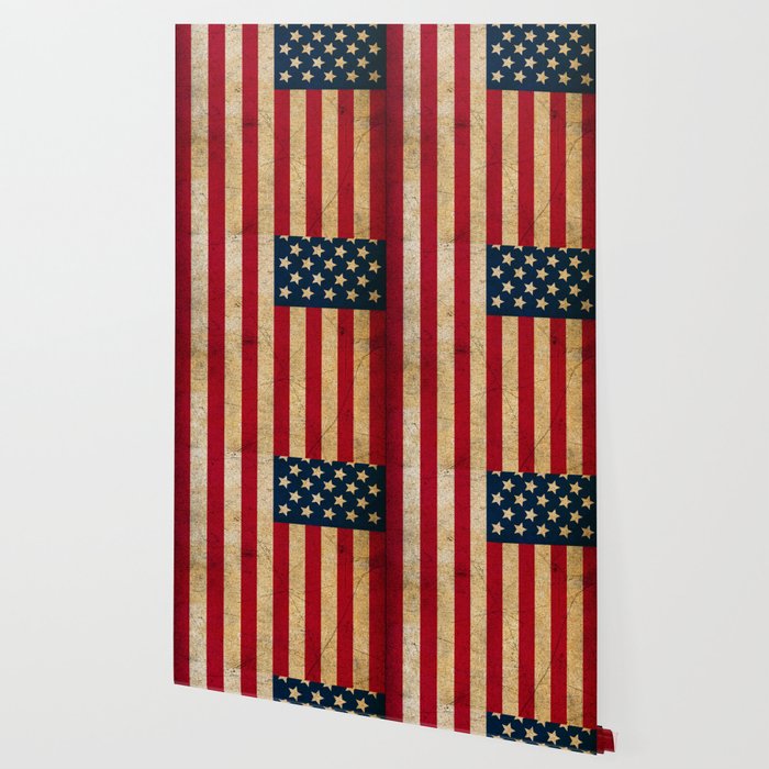 Vintage American Flag Wallpaper By Mesutok Society6