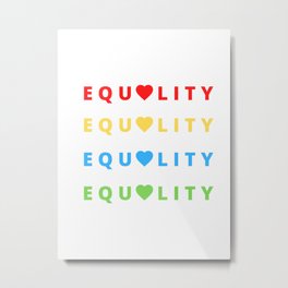Equality Rainbow Pattern Metal Print