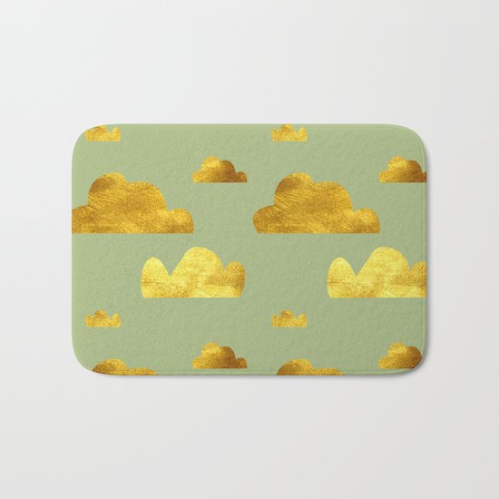 Gold Clouds green Bath Mat