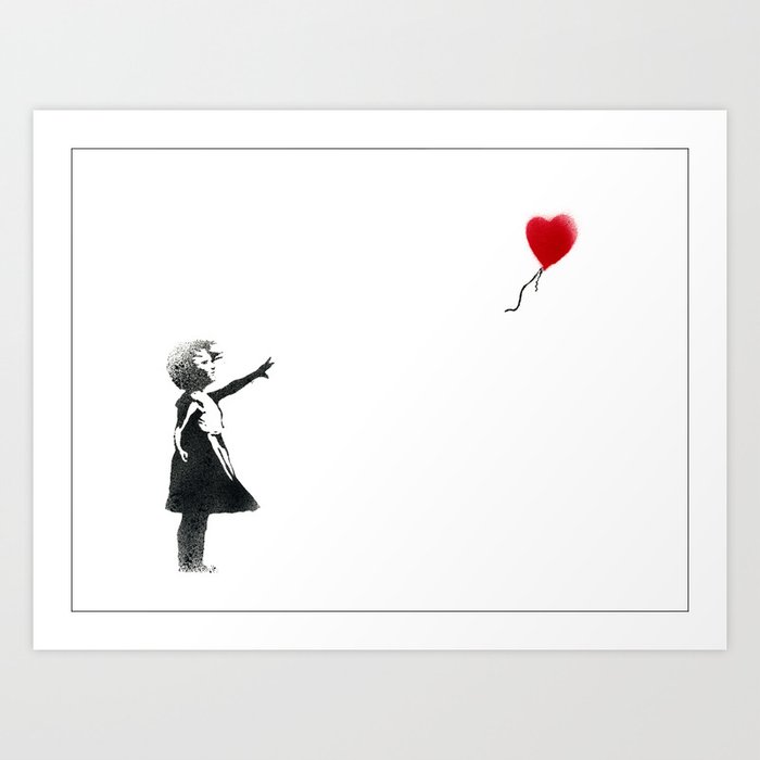 Banksy Heart Balloon Girl Art Print