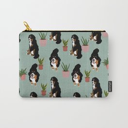 Bernese Mountain Dog Houseplants Pattern Carry-All Pouch
