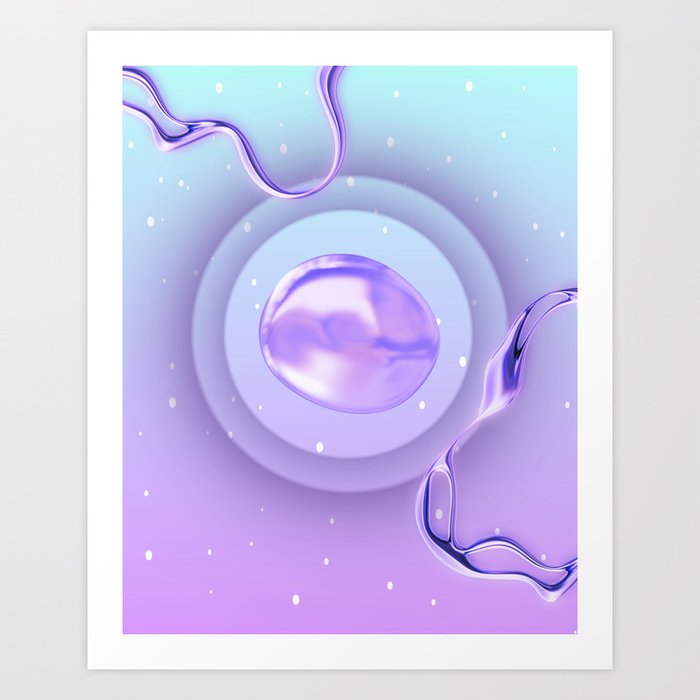 Nixa - cosmic aura space lavender ombre aqua mint purple space stars cosmic art Art Print