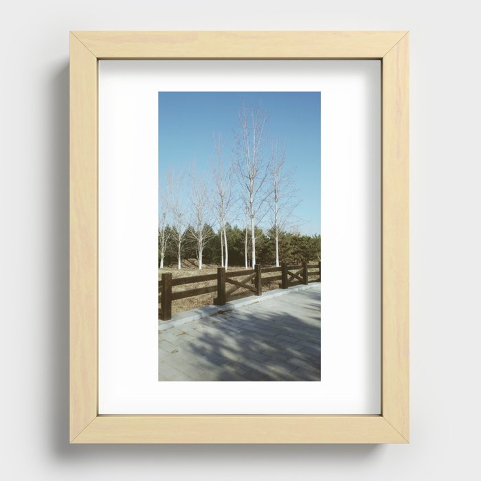 The scenery from the bridge seeing Recessed Framed Print
