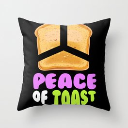 Peace Of Toast Bread Toast Breakfast Throw Pillow