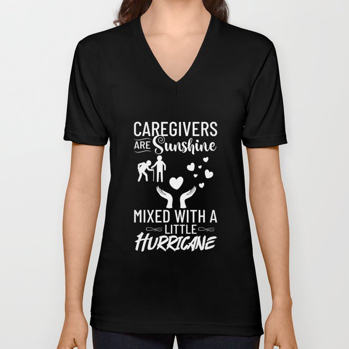 Caregiver Quotes Elderly Caregiving Care Worker V Neck T Shirt