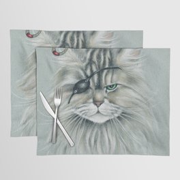 Pirate Maine Coon Tabby Cat Placemat