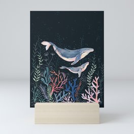 Whales and Coral Mini Art Print