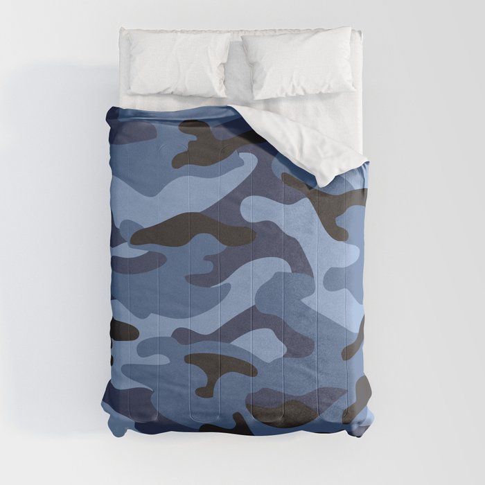 Camouflage Pattern Bluie Grey Comforter