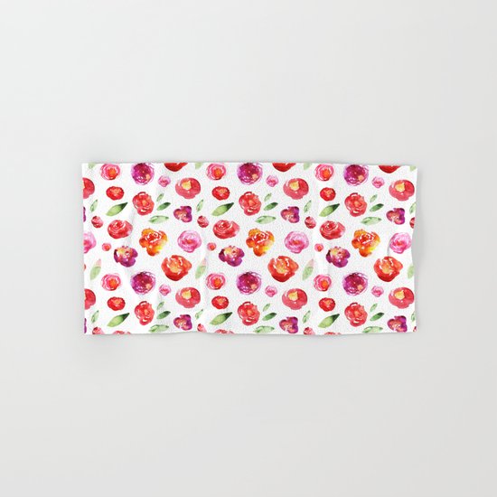 Watercolor flowers #3 Hand & Bath Towel