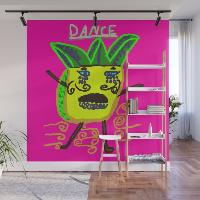 dancing pineapple Wall Mural