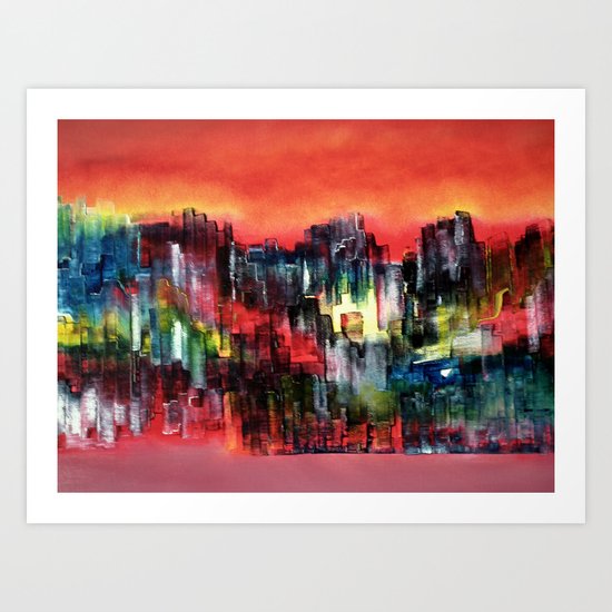 City of colour and lights Art Print