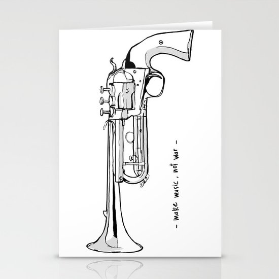 Make music, not war. Stationery Cards