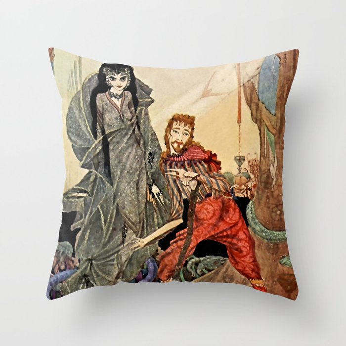 Ligiea Illustration by Harry Clarke Throw Pillow