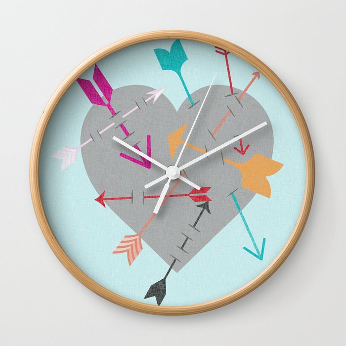 Arrow Heart Wall Clock