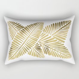 Tropical Banana Leaves – Gold Palette Rectangular Pillow