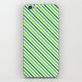 St. Patrick's Day Oblique Green Stripes Collection iPhone Skin