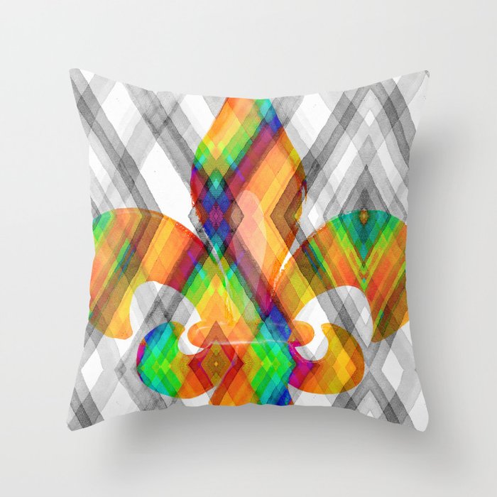 Fleur De Lis Diamond Pattern Throw Pillow By Artbytinavaughn