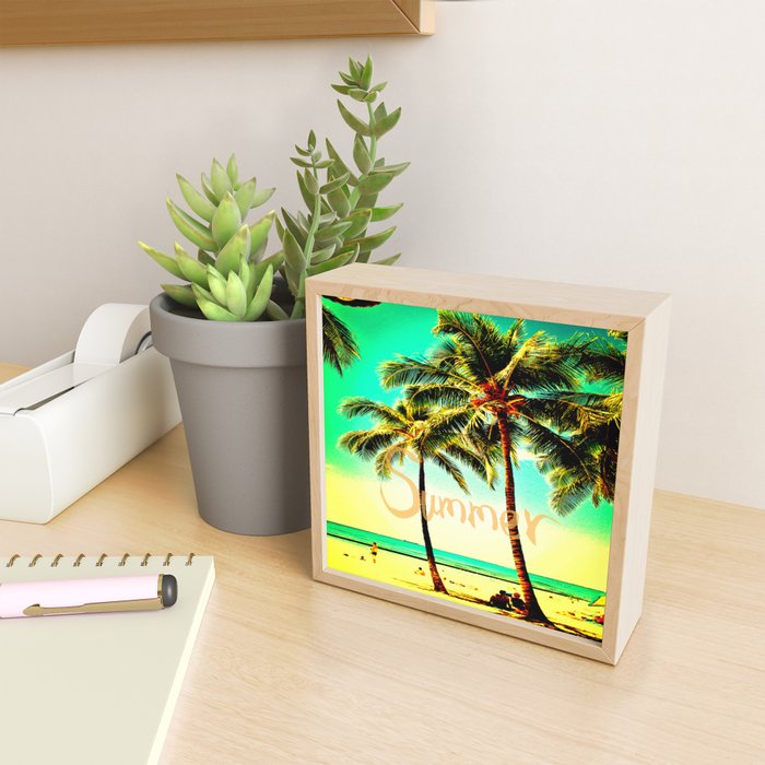 Society6 ケース Heart Green Yellow Vintage Palm Tree with Ha Green Yellow Vintage Palm Tree with Hawaii Summer Sea Beach