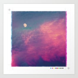 Moon Rising in Purple and Pink Sky Art Print