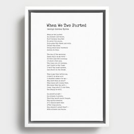 When We Two Parted - Poem by George Gordon Byron - Literary Print - Typewriter 1 Framed Canvas