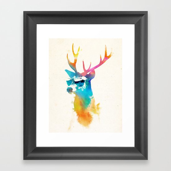 Sunny Stag Framed Art Print