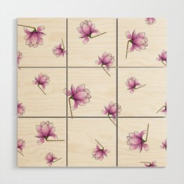 Magnolia flower. Spring print. Wood Wall Art