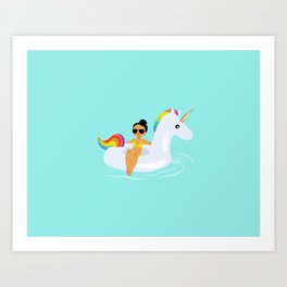 Unicorn float Art Print