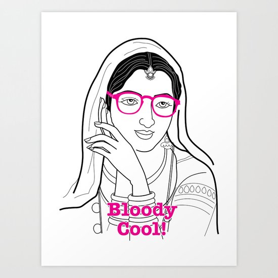 Bloody cool Indian girl Art Print