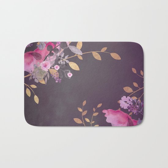 FLOWERS & GOLD Bath Mat