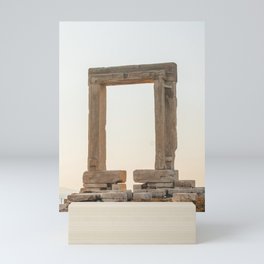 Sunset Portal | Ancient Greek Temple in the Sun | Summer and Travel Photography on the Cyclidic Islands of Greece Mini Art Print