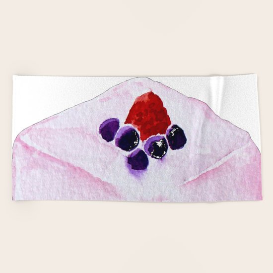 Berries Cake Beach Towel