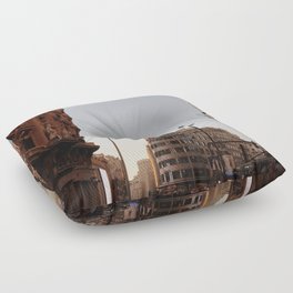 Spain Photography - Down Town In The Bright Evening Floor Pillow