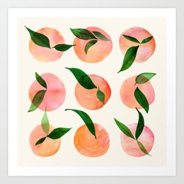 Abstract Watercolor Fruit Shapes Art Print