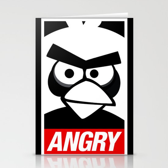 Obey Angry Birds! (Mashup, Parody) Stationery Cards